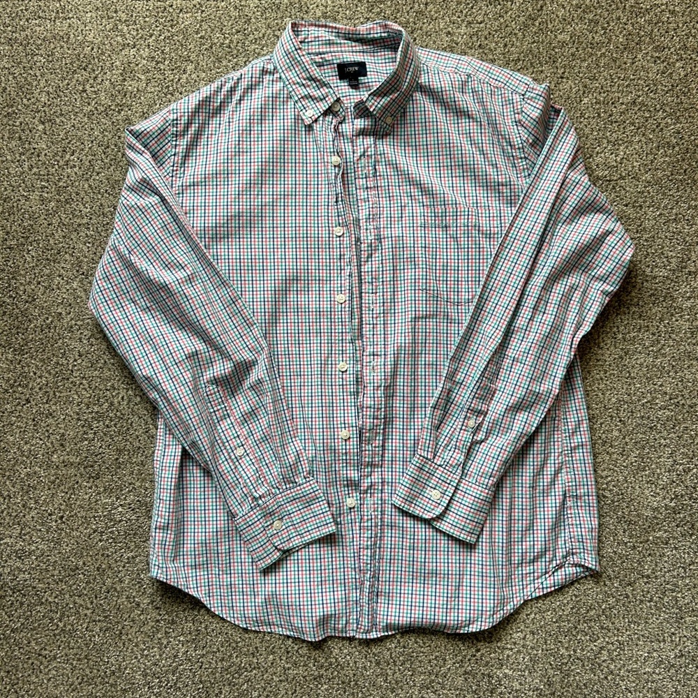 JCrew Pastel Checked Button Down